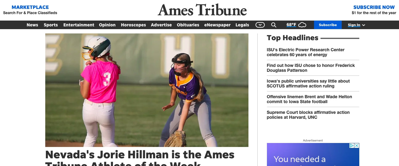 Article for The Ames Tribune
