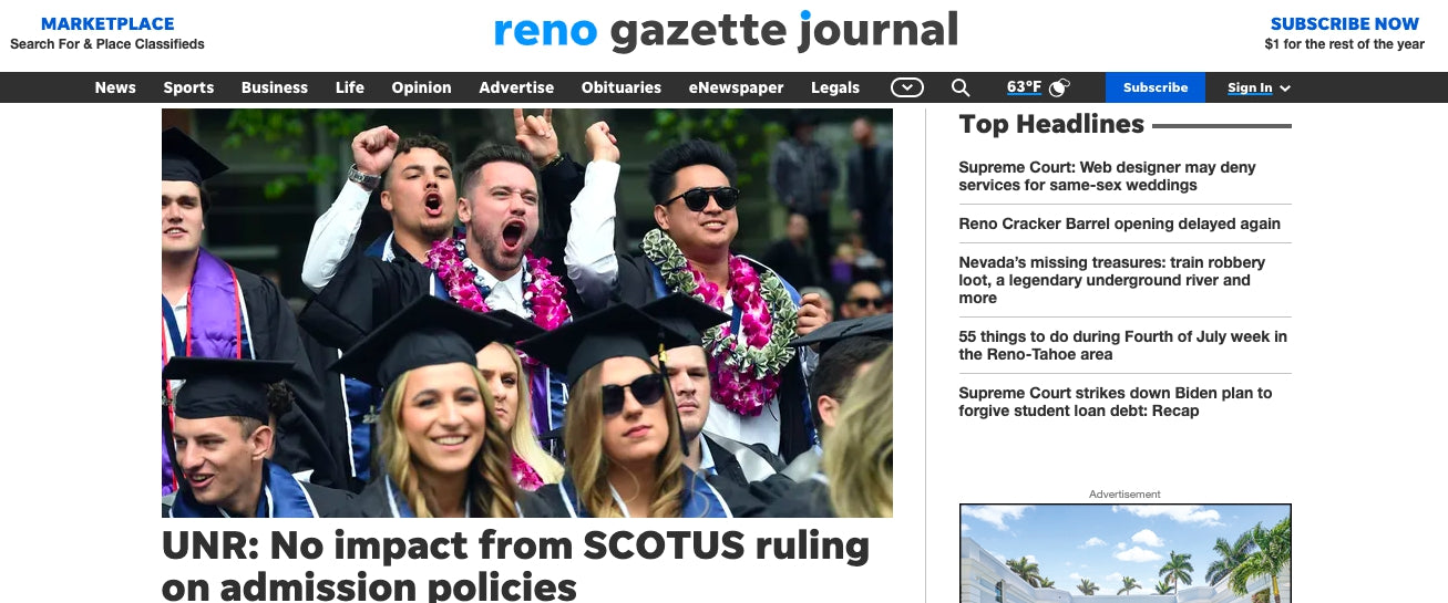 Article for Reno Gazette-Journal