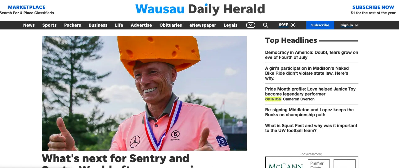 Article for Wausau Daily Herald