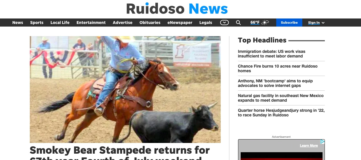 Article for Ruidoso News