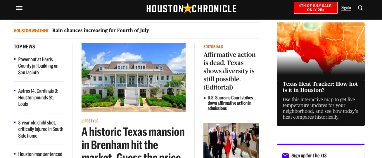 Article for Houston Chronicle