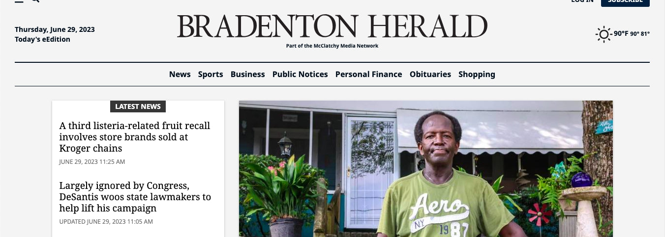 Article for Bradenton Herald